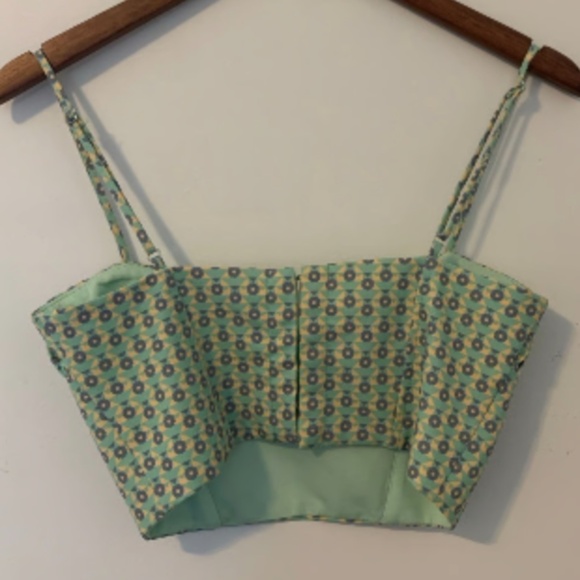 Zara Floral Patterned Corset Tank Top Size Small - Picture 6 of 10